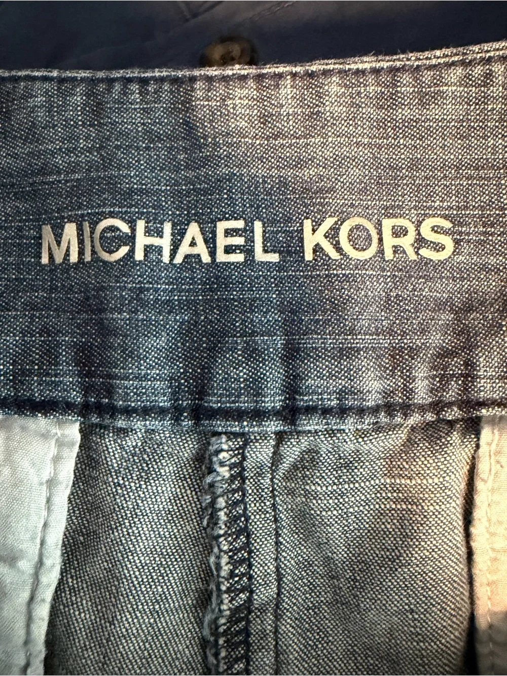Michael Kors Dark Blue Denim-Look Women’s Shorts